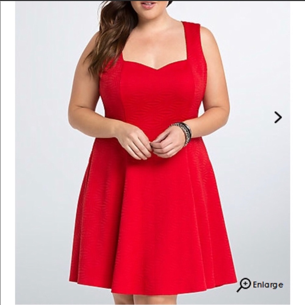 Red Skater Torrid dress textured